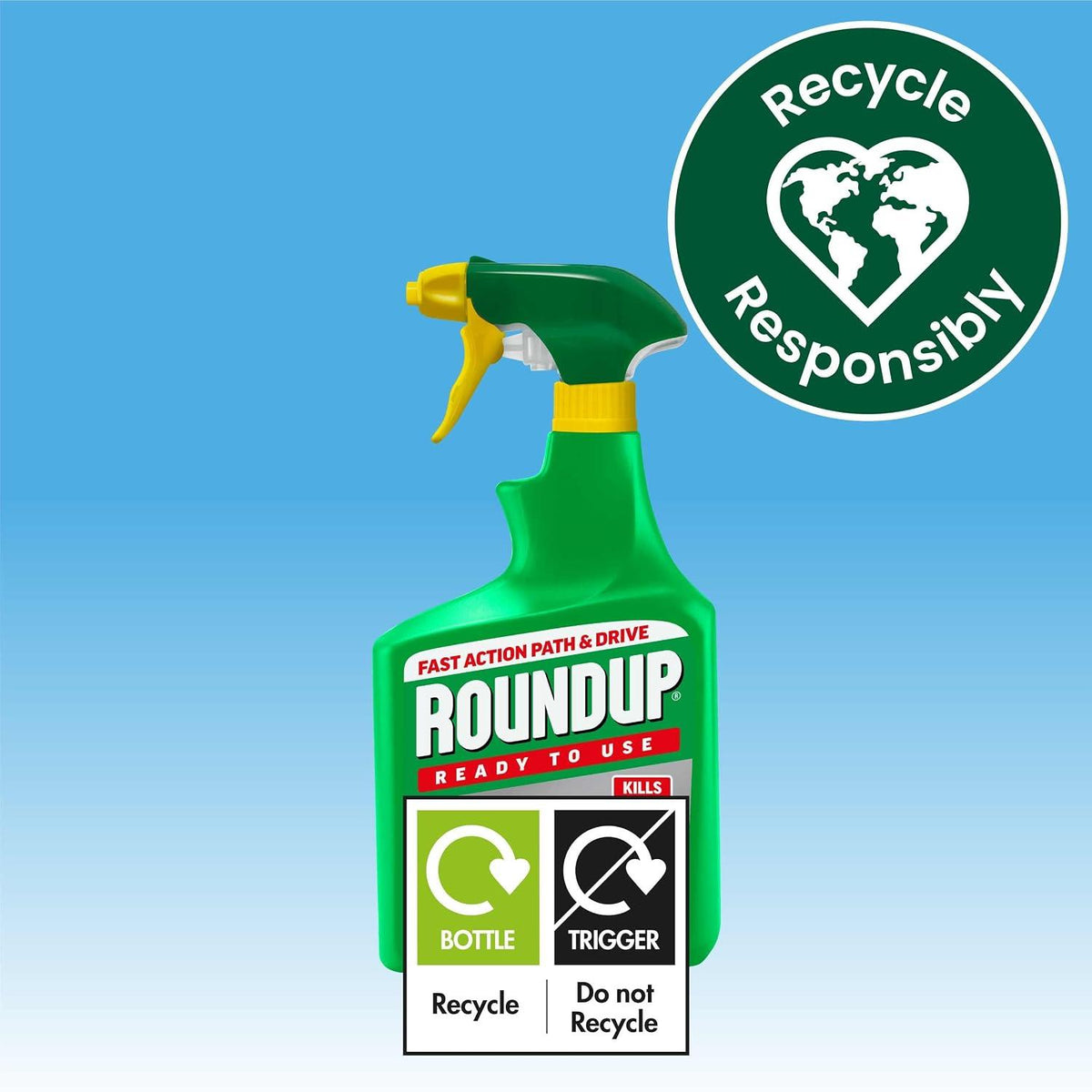 Roundup Path Weedkiller 1L Ready to Use Systemic Weed Killer for Paths Drives Patios 30m² Coverage