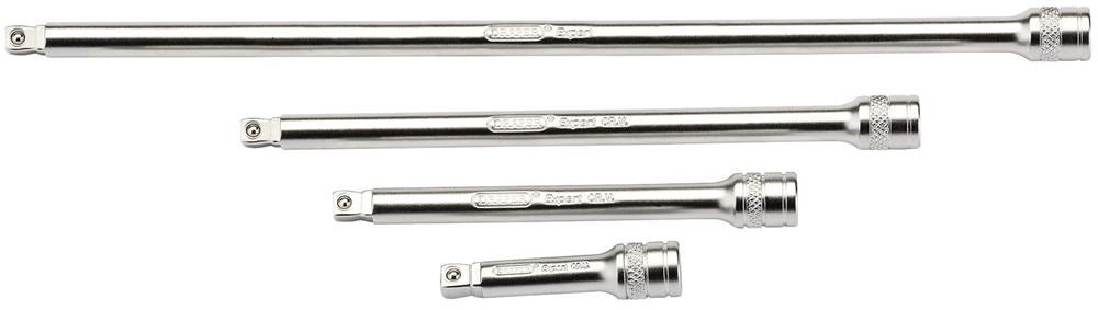 Draper 4PC1/4WOBBLE EXT BAR SET-PCKD 16766 Wobble Extension Bar Set, 1/4" Sq. Dr., Satin Chrome (4 Piece)