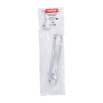TIMCO Architectural Bolt Sat. Chrome 210 x 35mm Pack 1