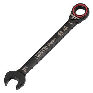 Draper 16MM REVERS. RATCHET SPANNER 03906 HI-TORQÂ® Metric Reversible Ratchet Combination Spanners, Black