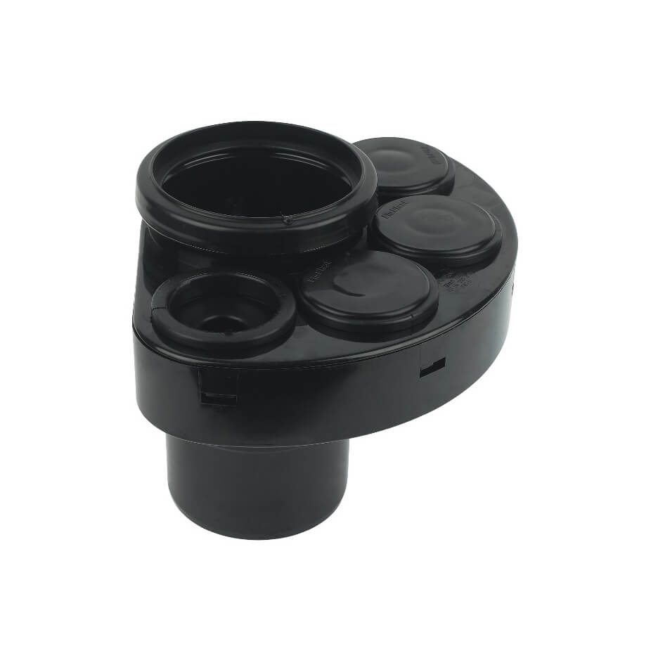 FLOPLAST RING-SEAL SOIL MANIFOLD;4" SOIL/110MM BK