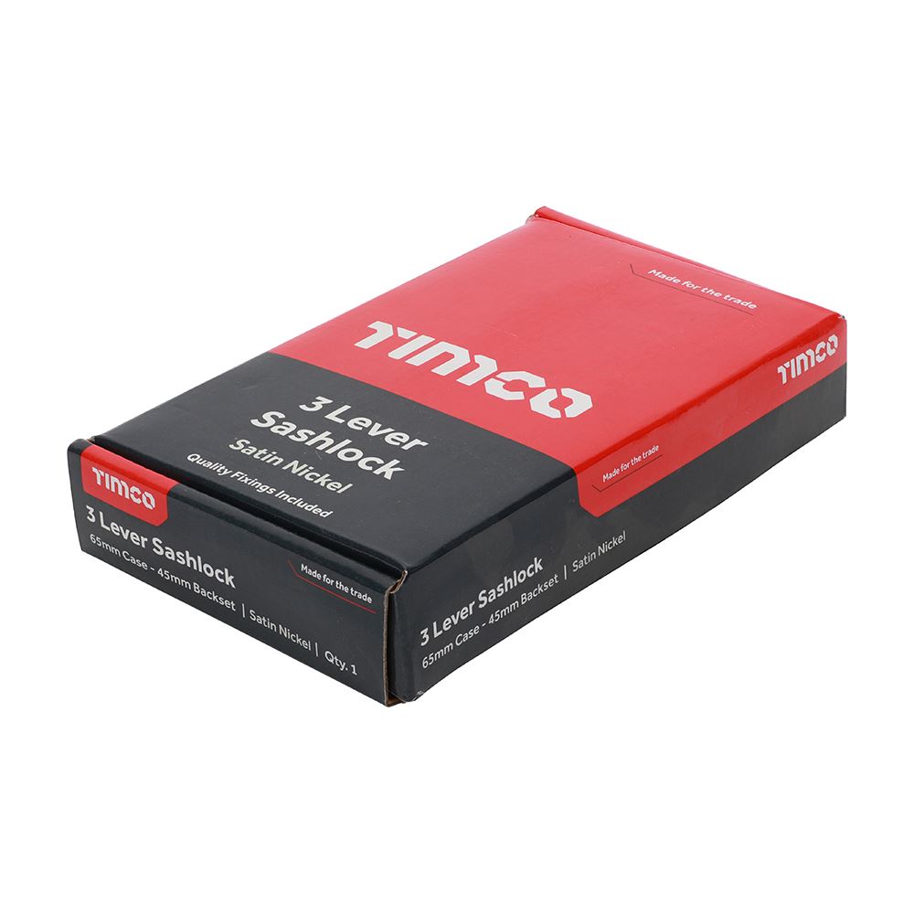 TIMCO 3 Lever Sashlock Sat. Nickel 65mm Pack 1