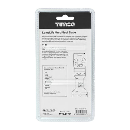 TIMCO Long Life MTool Blade Straight 44mm Pack 5