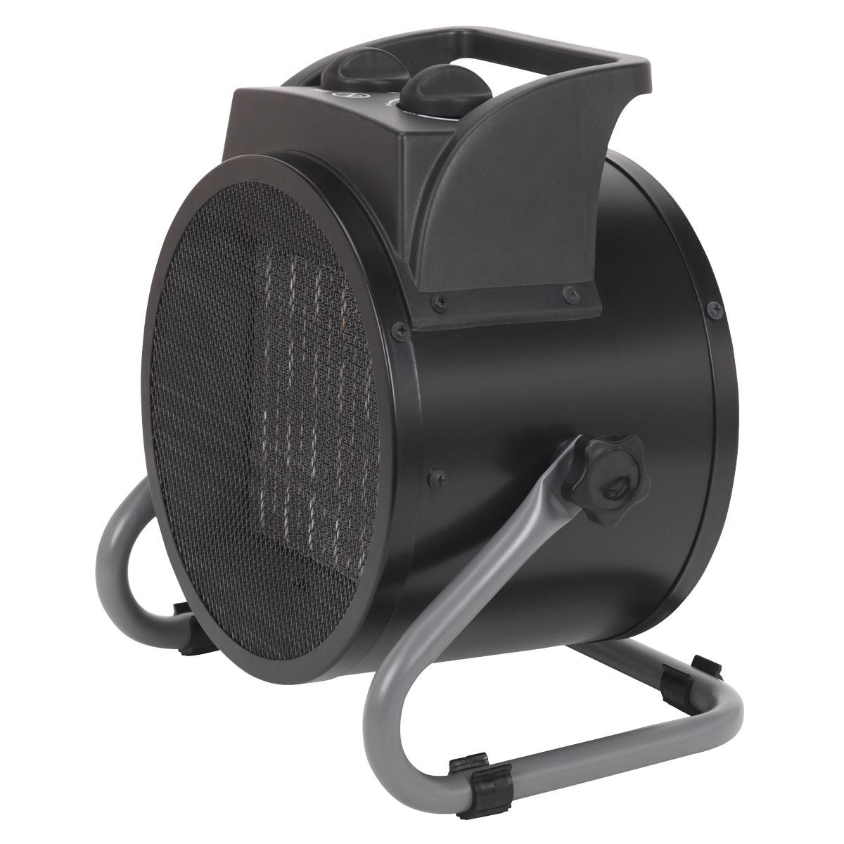 Sealey PEH3001 Industrial PTC Fan Heater 3000W/230V | 10,000Btu/hr, 1500/3000W, 230V - 16A, Thermostat | Features PTC heat conducting ceramic elements