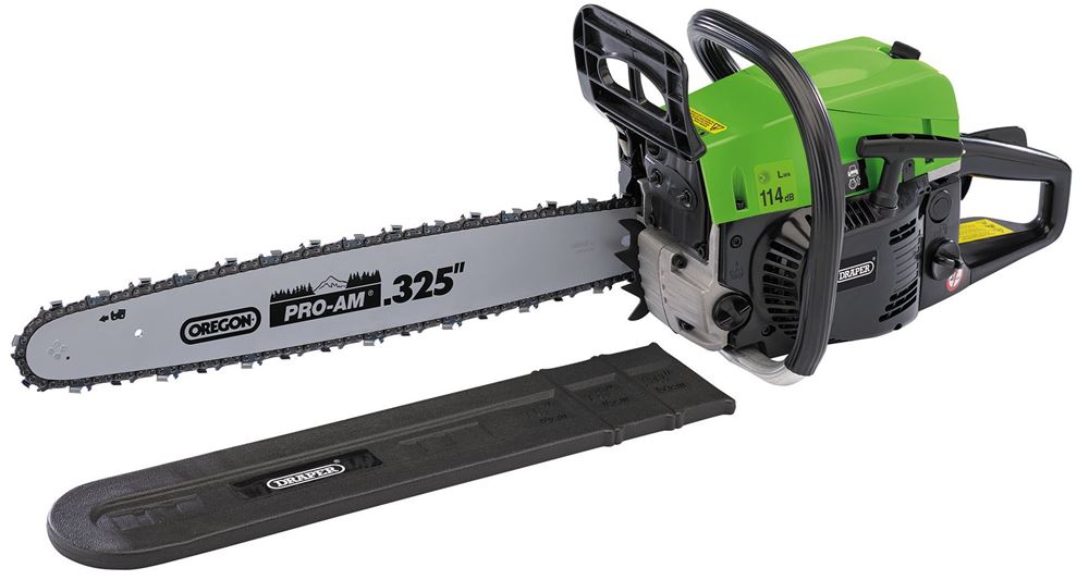 80106 Draper Petrol Chainsaw, 500mm, 52cc CSP5250 Chainsaws (Petrol) Professional Trade DIY Workshop Garage Use