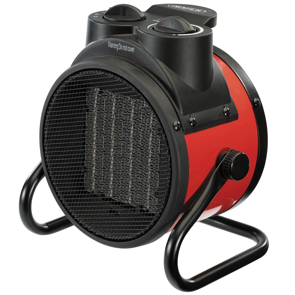 92967 Draper 230V PTC Electric Space Heater, 2kW ESH2000PTC Electric Heaters 185 x 170 x 240mm Professional Trade DIY Workshop Garage Use