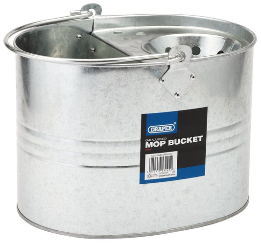 53245 Draper Galvanised Mop Bucket, 9L GMB Mops and Buckets Professional Trade DIY Workshop Garage Use