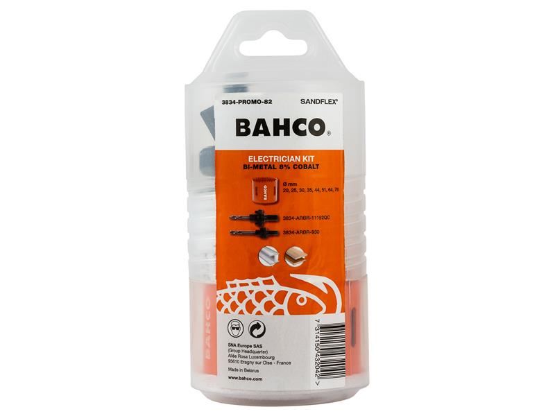 Bahco 3834-PROMO-82 Electrician's Bi-Metal Holesaw Set, 10 Piece