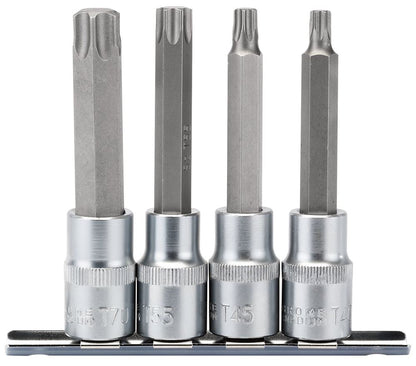 Draper TX-STAR 4 SOCKET SET 100MM 16331 1/2" Sq. Dr. Draper TX-STARÂ® Socket Bit Set (4 Piece)