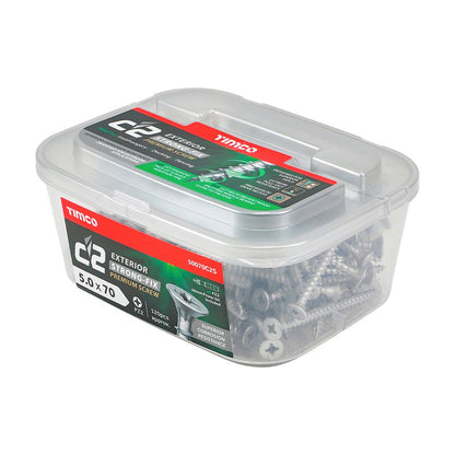 TIMCO C2 Strong-Fix Exterior PZ2 CSK 5.0 x 70 Silver Pack 120