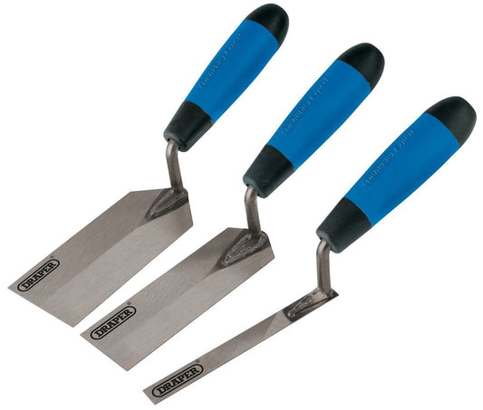 81263 Draper Edging Trowel Set (3 Piece) ETK/3SGW Plastering Trowels Professional Trade DIY Workshop Garage Use
