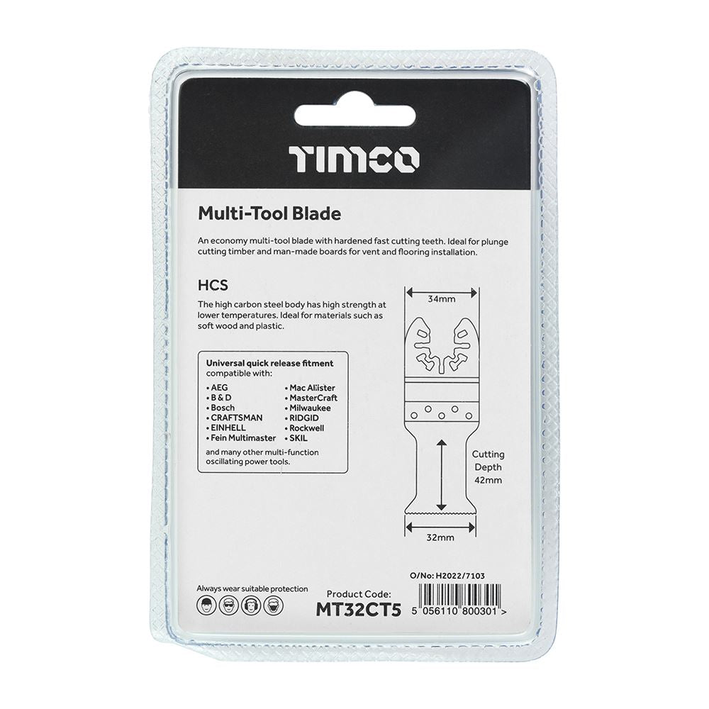 TIMCO MTool Blade Straight Coarse 32mm Pack 5