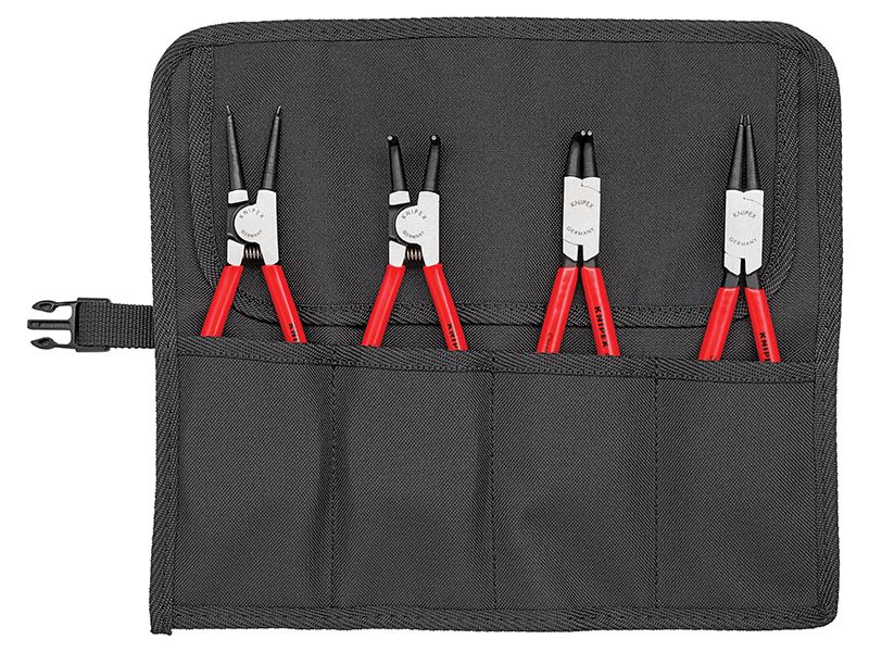 Knipex 00 19 56 Circlip Pliers Set in Roll, 4 Piece