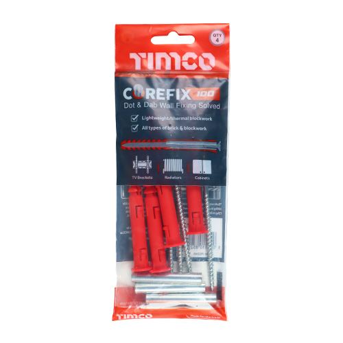 TIMCO Corefix Dot & Dab Wall Fixing 5.0 x 100 Pack 4