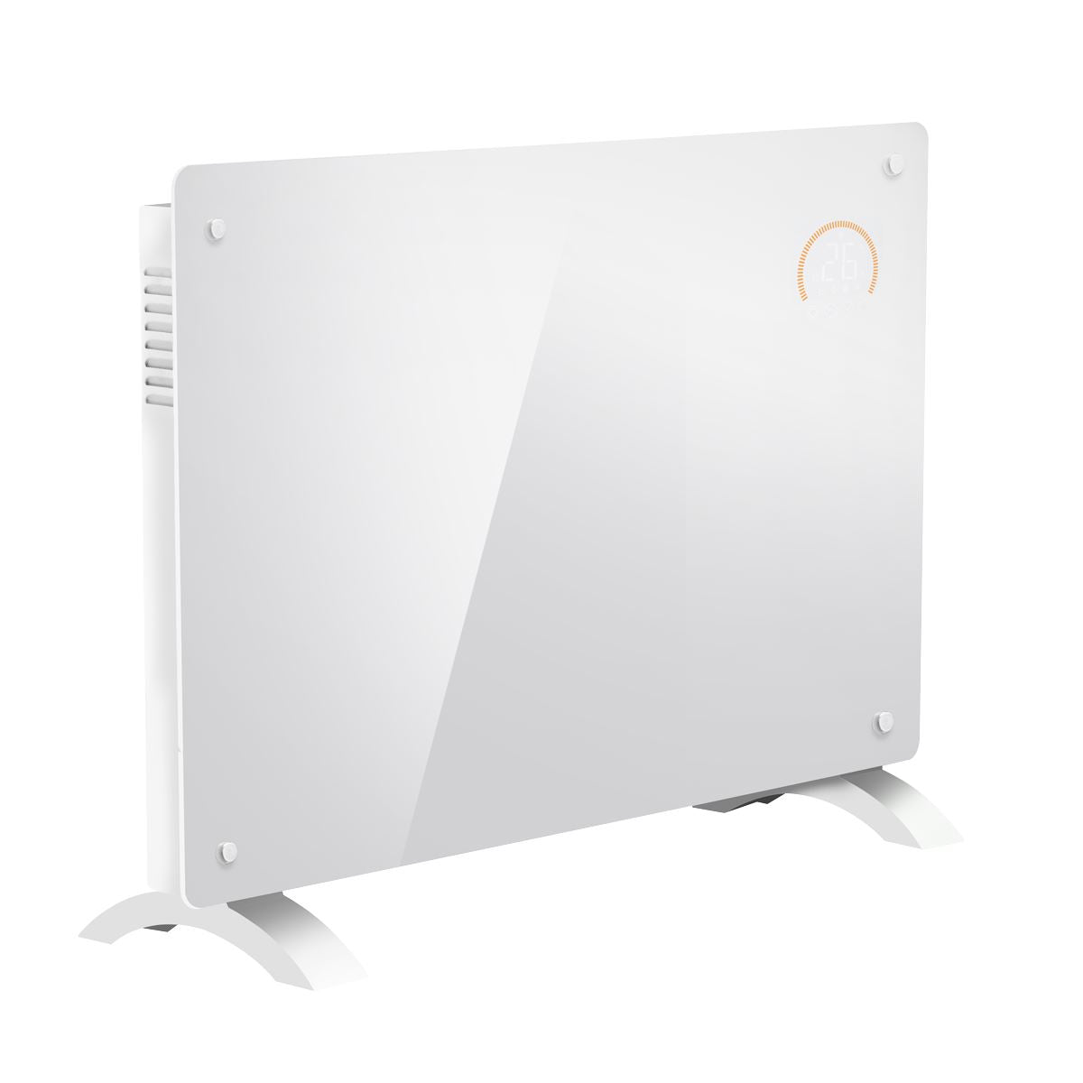 Baridi DH138 Electric Glass Panel Heater, 1500W, Thermostat Controlled 24Hr 7 Day Timer, Wi-Fi Enabled, Remote Control, White | 230V 50Hz
