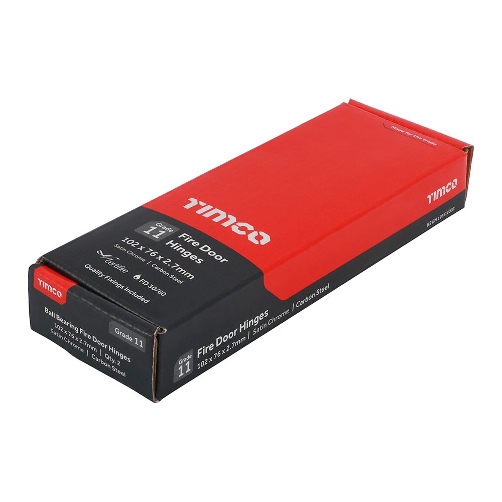 TIMCO 11 Fire Door Hinge SC 102 x 76 x 2.6 Pack 2