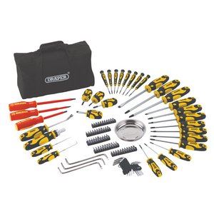 Draper 100PC S.DRIVER SET+BAG YELLOW 03992 Screwdriver and Bit Sets with Soft Storage Bag (100 Piece)
