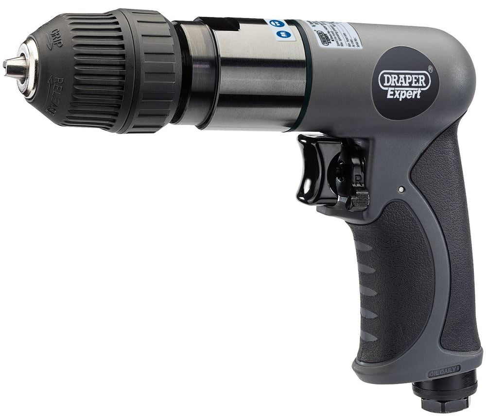 Draper 3/8 REVERSIBLE AIR DRILL 14258 14258 Composite Reversible Keyless Air Drill, 10mm