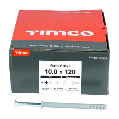 TIMCO Nylon Frame Fixing Zinc 10.0 x 120 Pack 100
