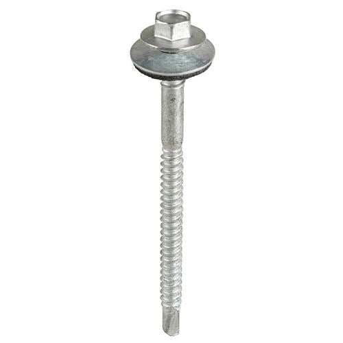 TIMCO Comp Screw Hex W16 S/DRILL EXT 5.5/6.3 x 82 Silver Pack 100