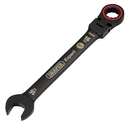 Draper 16MM FLEX HEAD RATCHET SPANNER 03923 HI-TORQÂ® Metric Flexible Head Ratchet Combination Spanners, Black