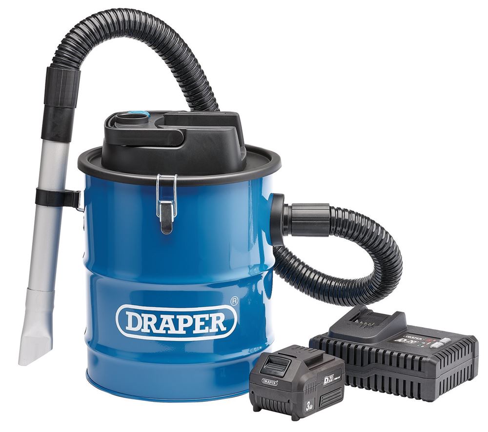 95170 D20 D20 20V Ash Vacuum Cleaner, 1 x 3.0Ah Battery, 1 x Fast Charger Vacuum Cleaners Professional Trade DIY Workshop Garage Use