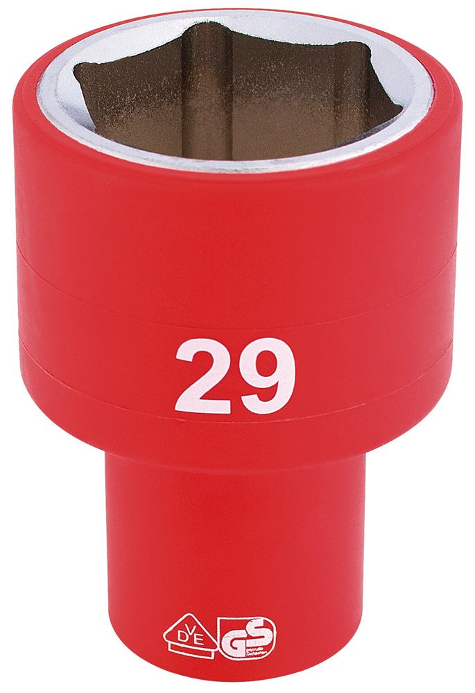 Draper 29MM VDE 1/2 INSUL. SOCKET 31988 31988 Metric VDE Sockets, 1/2" Sq. Dr.