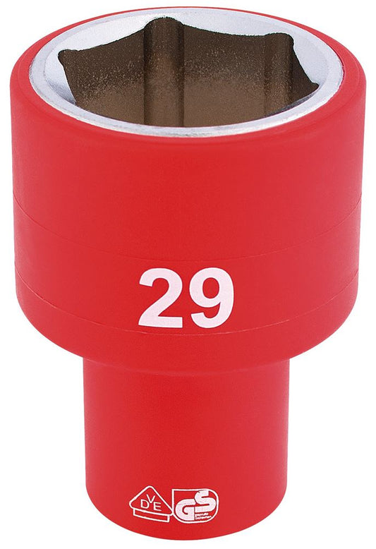 31988 Draper Expert Expert Fully Insulated VDE Socket, 1/2 Sq. Dr., 29mm H6VDE-MM/B 1/2 VDE Sockets Professional Trade DIY Workshop Garage Use