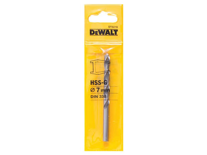 DeWalt DT5218-QZ HSS-G Jobber Drill Bit 7.0mm OL:109mm WL:69mm