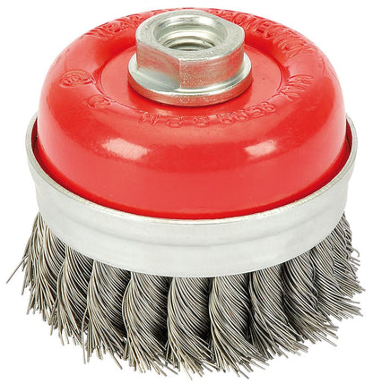 Draper 75MM TWIST KNOT CUP BRUSH M14 41449 41449 Steel Twist-Knot Wire Cup Brushes, M14