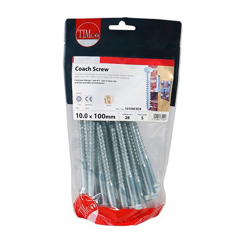 TIMCO Coach Screws Hex Head Silver Zinc Wood Timber Lag Bolt All Sizes