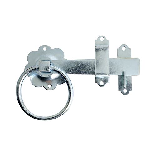 TIMCO Ring Gate Latch - Plain Zinc 6" Pack 1