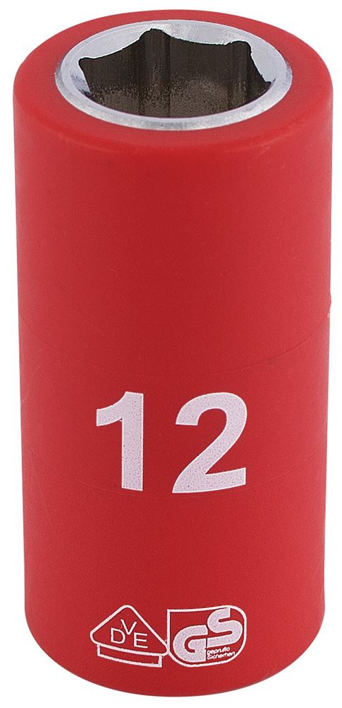 Draper 12MM VDE 3/8 INSUL. SOCKET 31615 31615 Metric VDE Sockets, 3/8" Sq. Dr.
