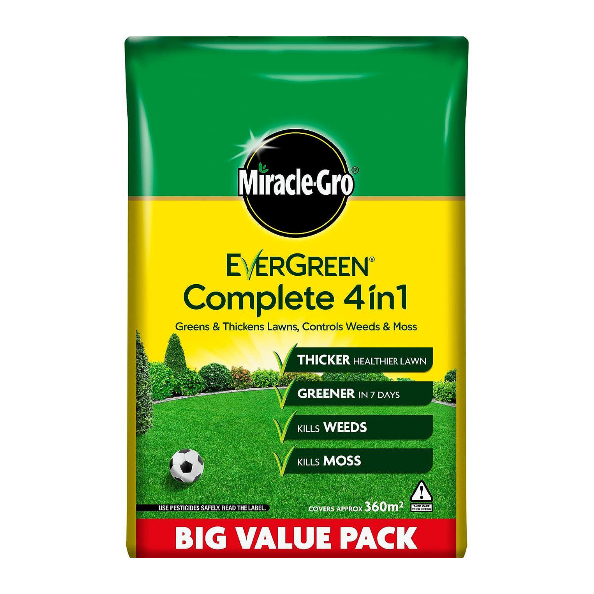 Miracle-Gro Evergreen Complete 4-in-1 Lawn Food, Weed & Moss Control, 360 m2