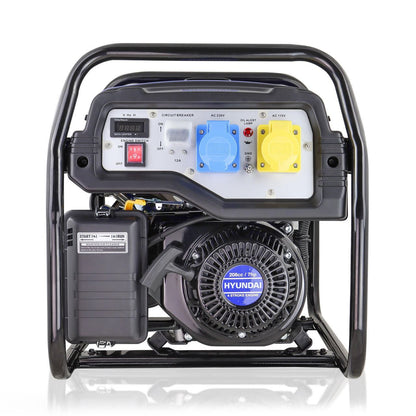 Hyundai HY3800L-2 Petrol Generator 3.2kW 4kVA Recoil Start Portable Site Power Backup Power Portable Backup Site Power
