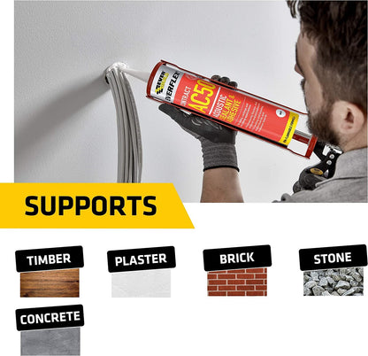 Everbuild AC50 Acoustic Sealant White 310ml Pack of 1 Flexible Paintable Acrylic