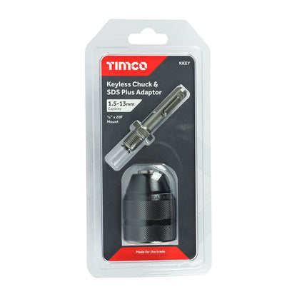 TIMCO Keyless Chuck & SDS Adaptor 1/2" Pack 1