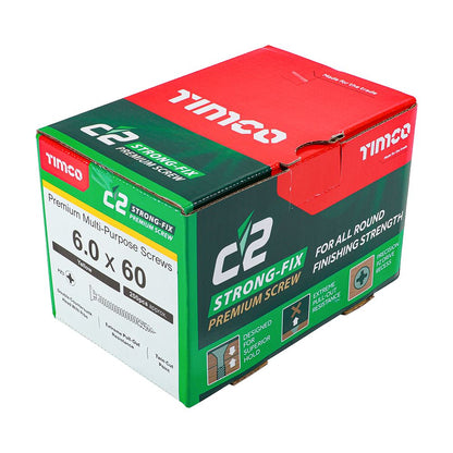 TIMCO C2 Strong-Fix PZ3 CSK ZYP 6.0 x 60 Gold Pack 200