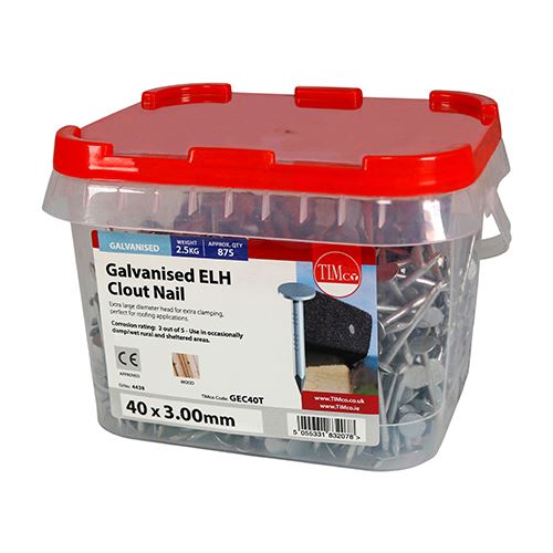 TIMCO Clout Nail ELH - Galvanised 40 x 3.00 Pack 2.5