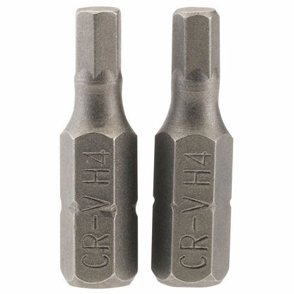 Draper 2PC 25MM 4.0MM HEX S/D BIT 63982 1/4" hex. Hexagonal E Shank Insert Bits