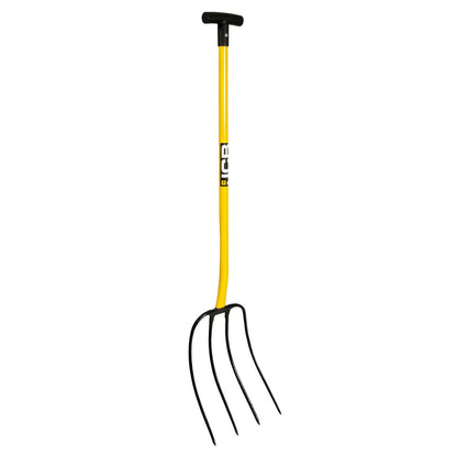 JCB JCBMF11 Manure Fork 32in 4 Prong Heavy Duty Steel T Handle Professional Stable Fork Garden Fork