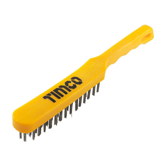 TIMCO Plastic Handle Wire Brush 4 Rows Pack 1