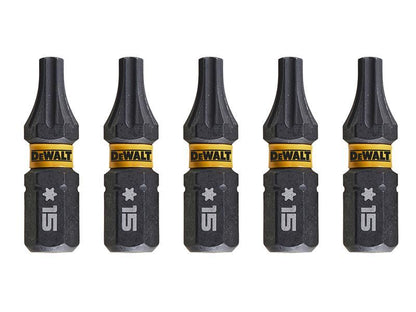 DeWalt Power Tools EXTREME FlexTORQ Bits T15 x 25mm (Pack 5)