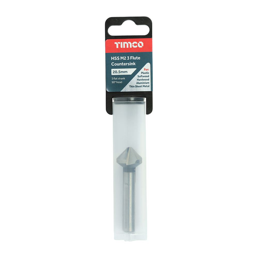 TIMCO 3 Flute Countersink M2 HSS 20.5mm Pack 1