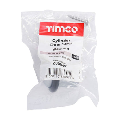 TIMCO Cylinder Door Stop Sat. Chrome 41mm Pack 1