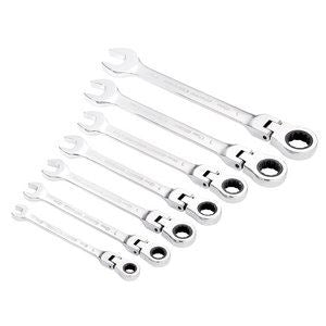 Draper 7PC FLEX HEAD RATCH SPANN SET 25396 25396 Draper HI-TORQÂ® Metric Flexible Head Ratcheting Combination Spanner Set (7 Piece)