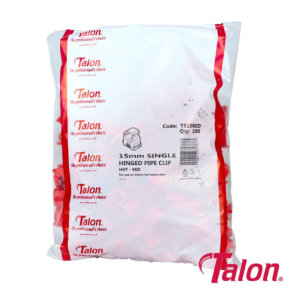 TIMCO Single Hinged ID Clip - Red 15mm Red Pack 100
