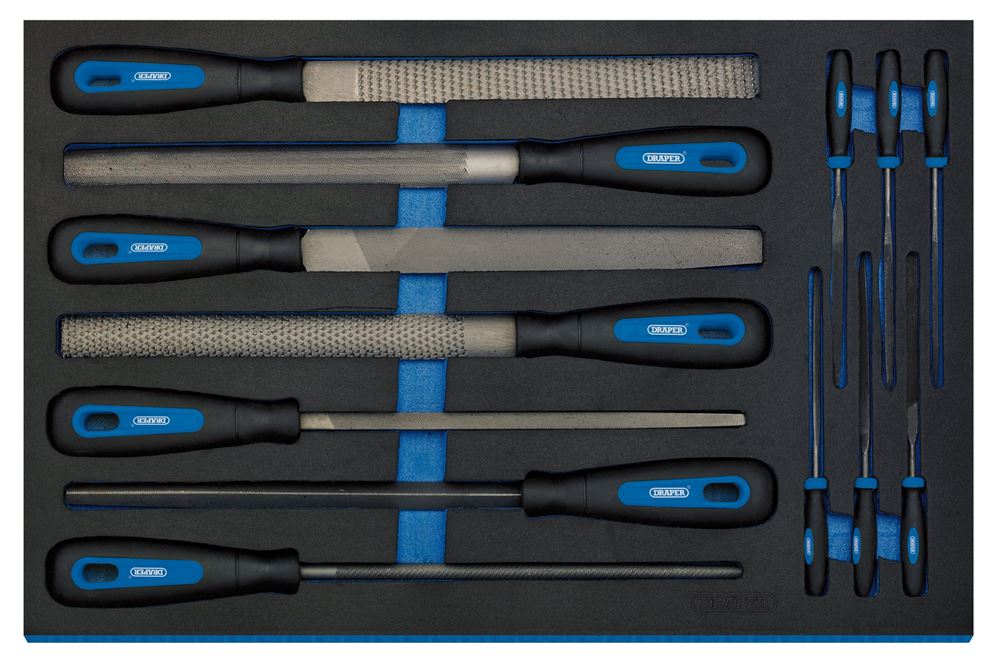 Draper 13PC FILE SET 63513 Hand File Set in 3/4 Drawer EVA Insert Tray (13 Piece)