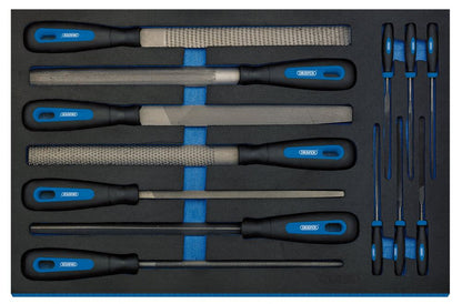 Draper 13PC FILE SET 63513 Hand File Set in 3/4 Drawer EVA Insert Tray (13 Piece)