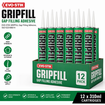 12 x EVO-STIK Gripfill 350ml High Strength Gap Filler Adhesive Cartridge